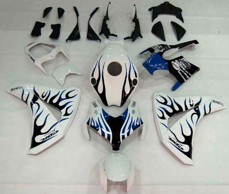 Fairings For Honda CBR1000 RR White & Blue Black Flame  (2008-2011)