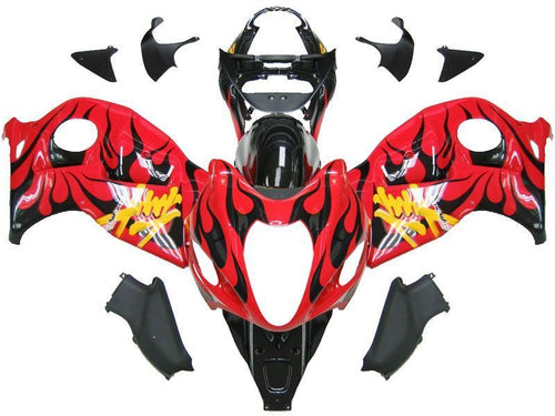 Fairings For Suzuki GSX1300R Hayabusa Red & Black Flame  (1996-2007)