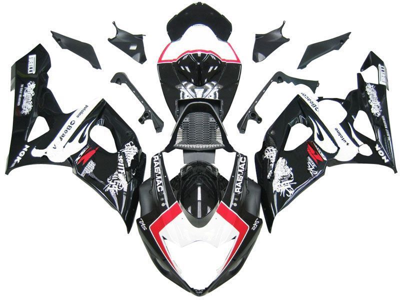 Fairings For Suzuki GSXR 1000 Black White Suzuki GSXR  (2005-2006)