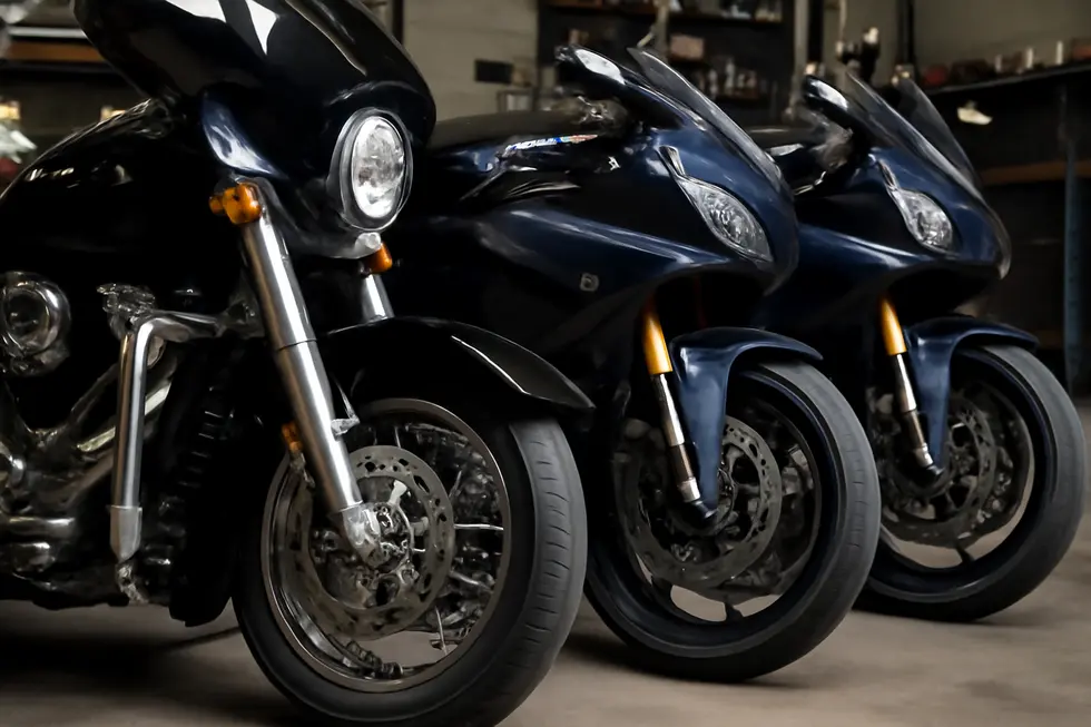 Detailed view of diverse materials used in motorcycle fairing heat shields highlighting design and durability factors.