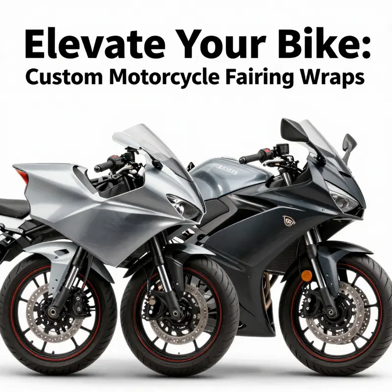 A variety of automotive-grade vinyl wraps available for customizing motorcycle fairings.