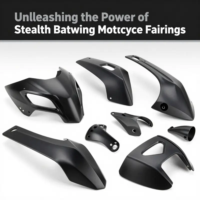 The sleek design of a stealth batwing motorcycle fairing emphasizes its modern aesthetic and aerodynamic capabilities.