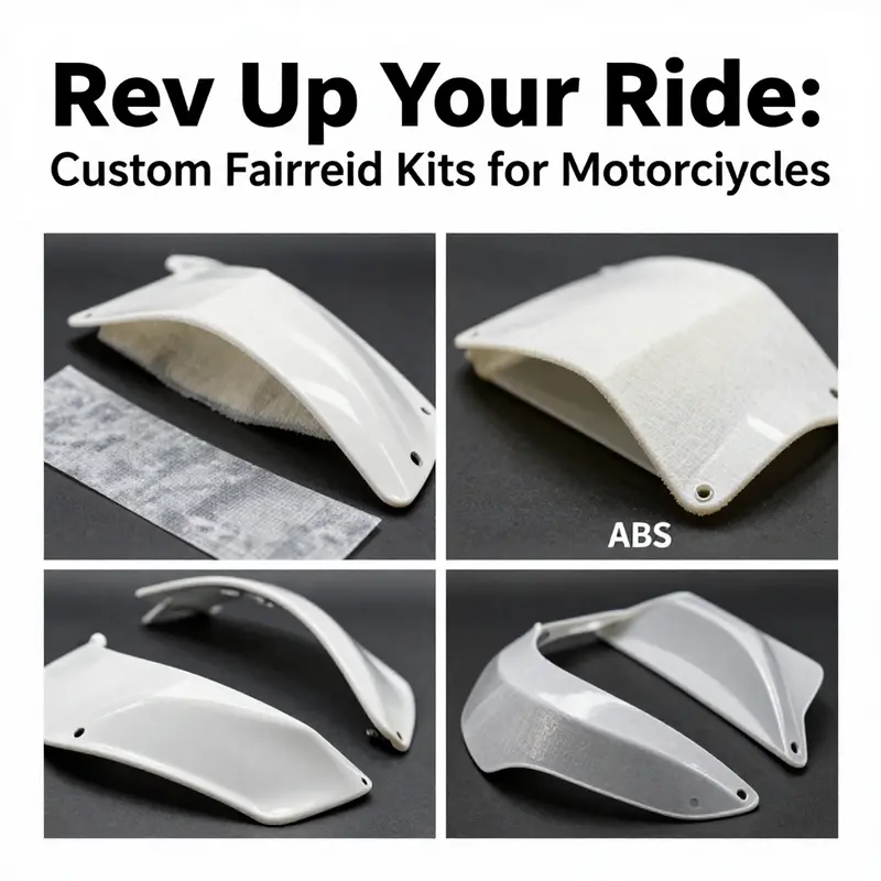A variety of custom fairing kits displaying half, low, and vividly colored options tailored for different motorcycle models.