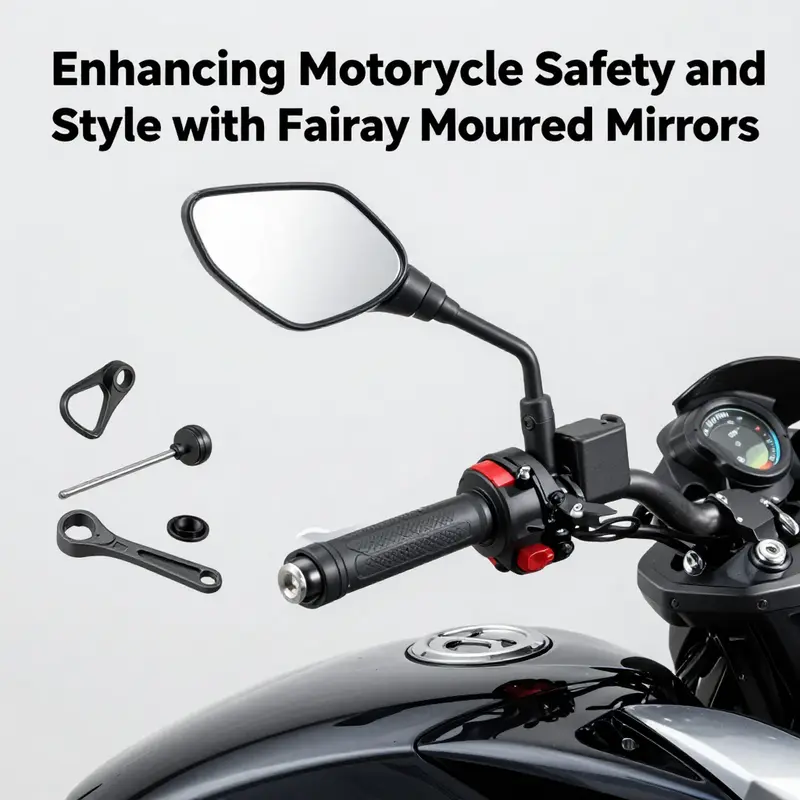 A variety of fairing mounted motorcycle mirrors demonstrating diverse styles and finishes.