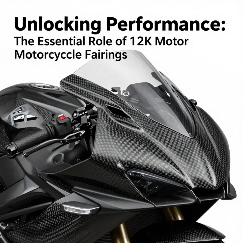 Aerodynamically designed 12k motor motorcycle fairings enhancing performance on the racetrack.