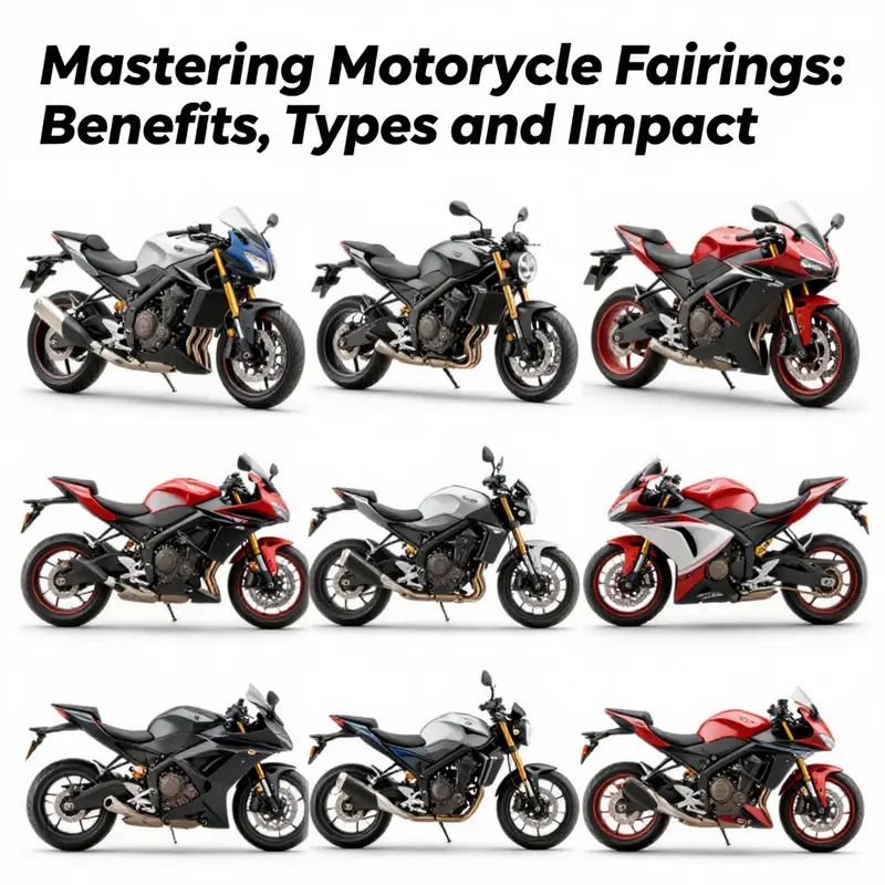 An illustration of a motorcycle showcasing its fairings, emphasizing their construction and functionality.
