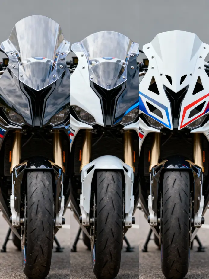 A comprehensive look at various types of motorcycle fairings, showcasing their diversity.