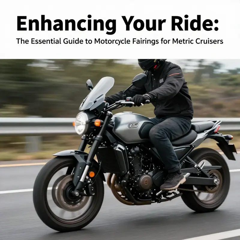 Different styles of motorcycle fairings for metric cruisers, including full and half fairings.