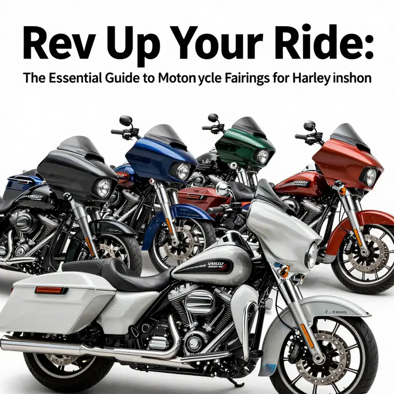 Different types of motorcycle fairings for Harley-Davidson, including sporty and touring styles.