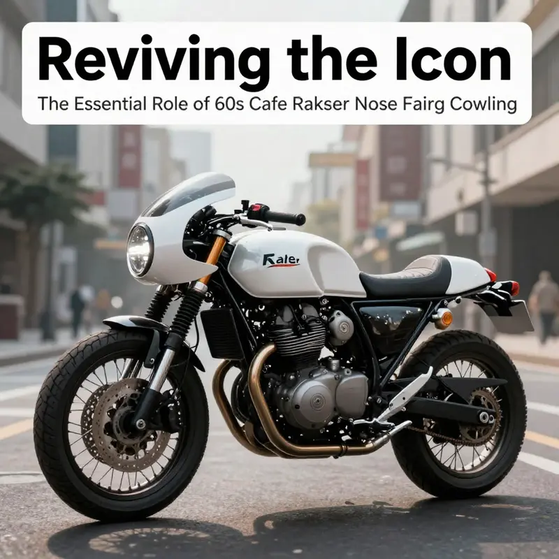 Classic design and lightweight materials of 60s cafe racer nose fairings.