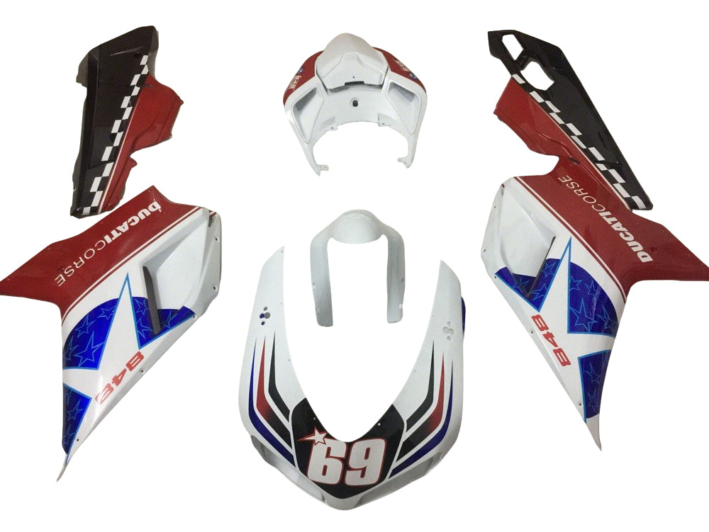 Cản gió cho Ducati 1098 1198 848 Trắng, Đỏ, Xanh dương Sao 848 (2007-2011)