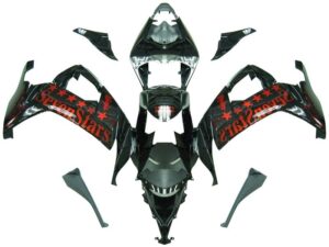 Fairings For Kawasaki ZX10R Black Orange SevenStars  (2008-2009)