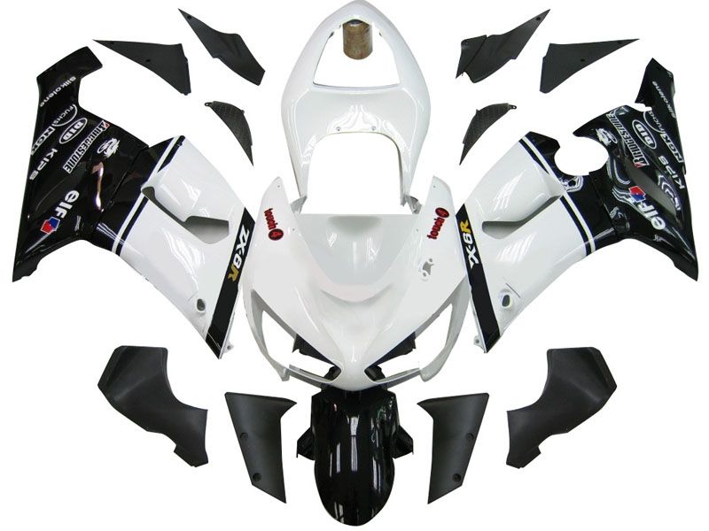 Fairings For Kawasaki ZX6R 636 White Black elf ZX6R (2005-2006)