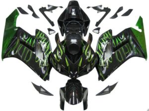 Fairings For Honda CBR 1000 RR Black & Green Flame  (2004-2005)