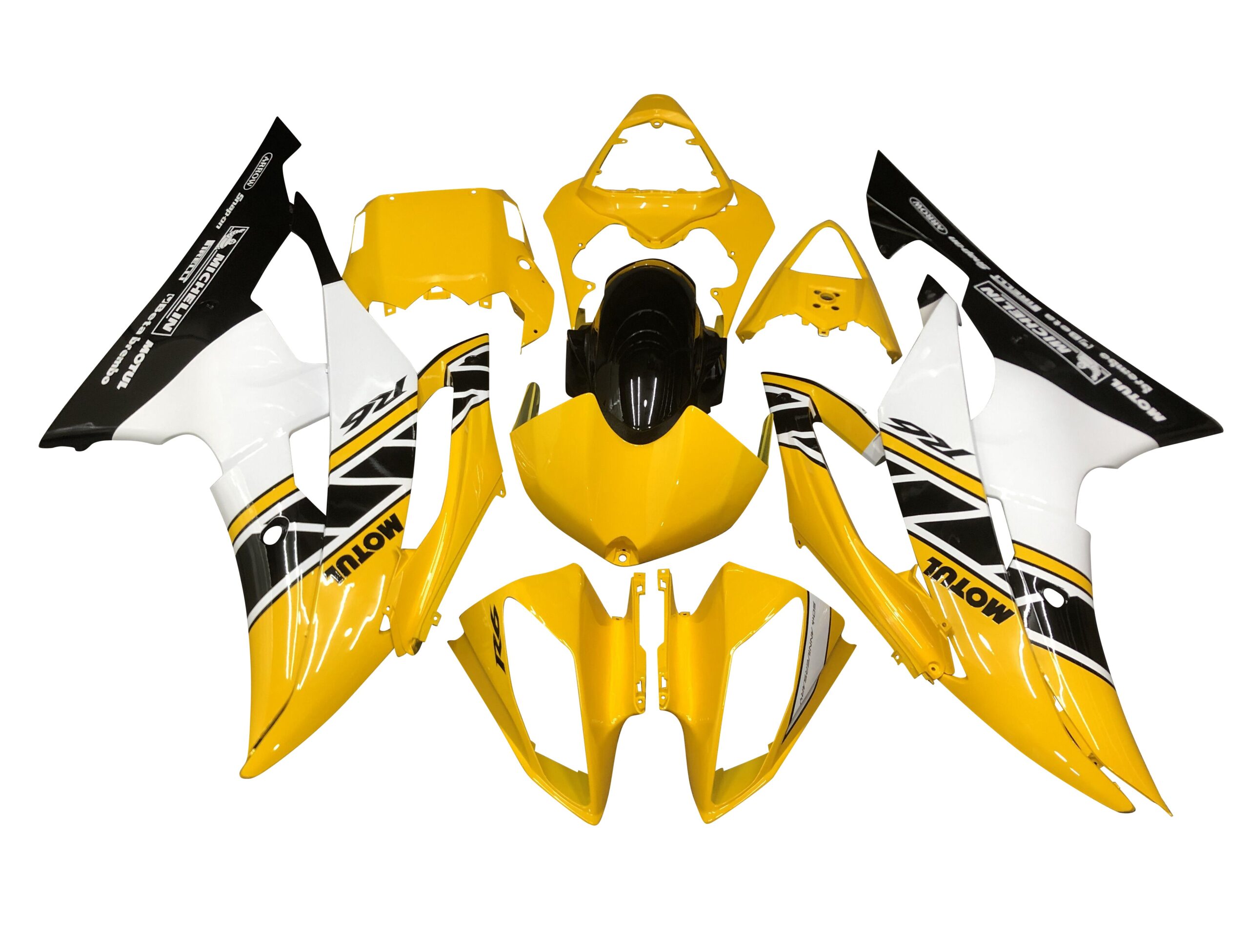 Voorwerken voor Yamaha YZF-R6 2008-2016 Zwart Geel Wit
