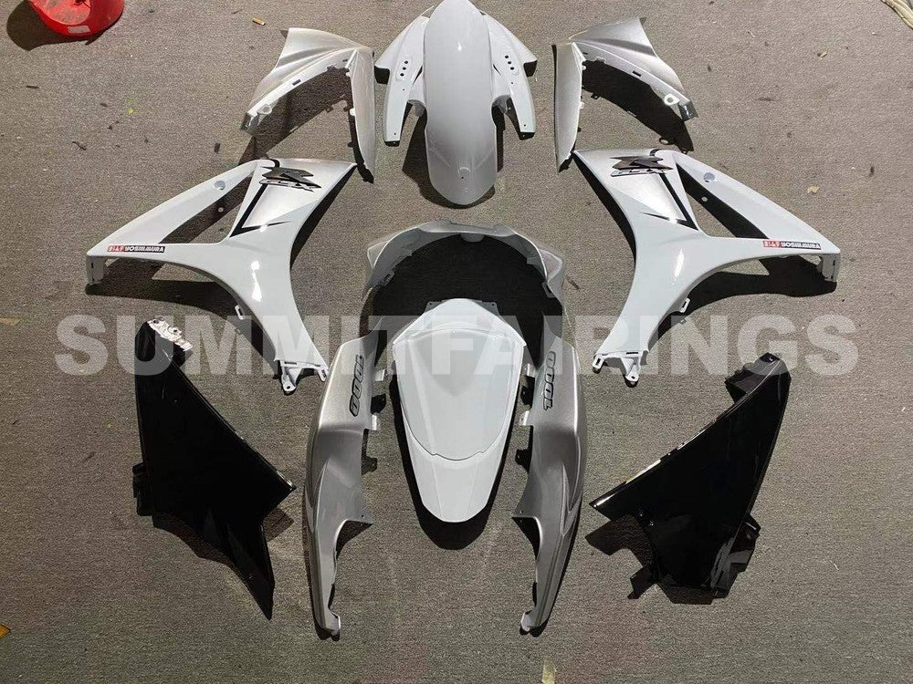 غطاءات لسوزوكي GSXR1000 K7 (2007-2008) فضي وأبيض
