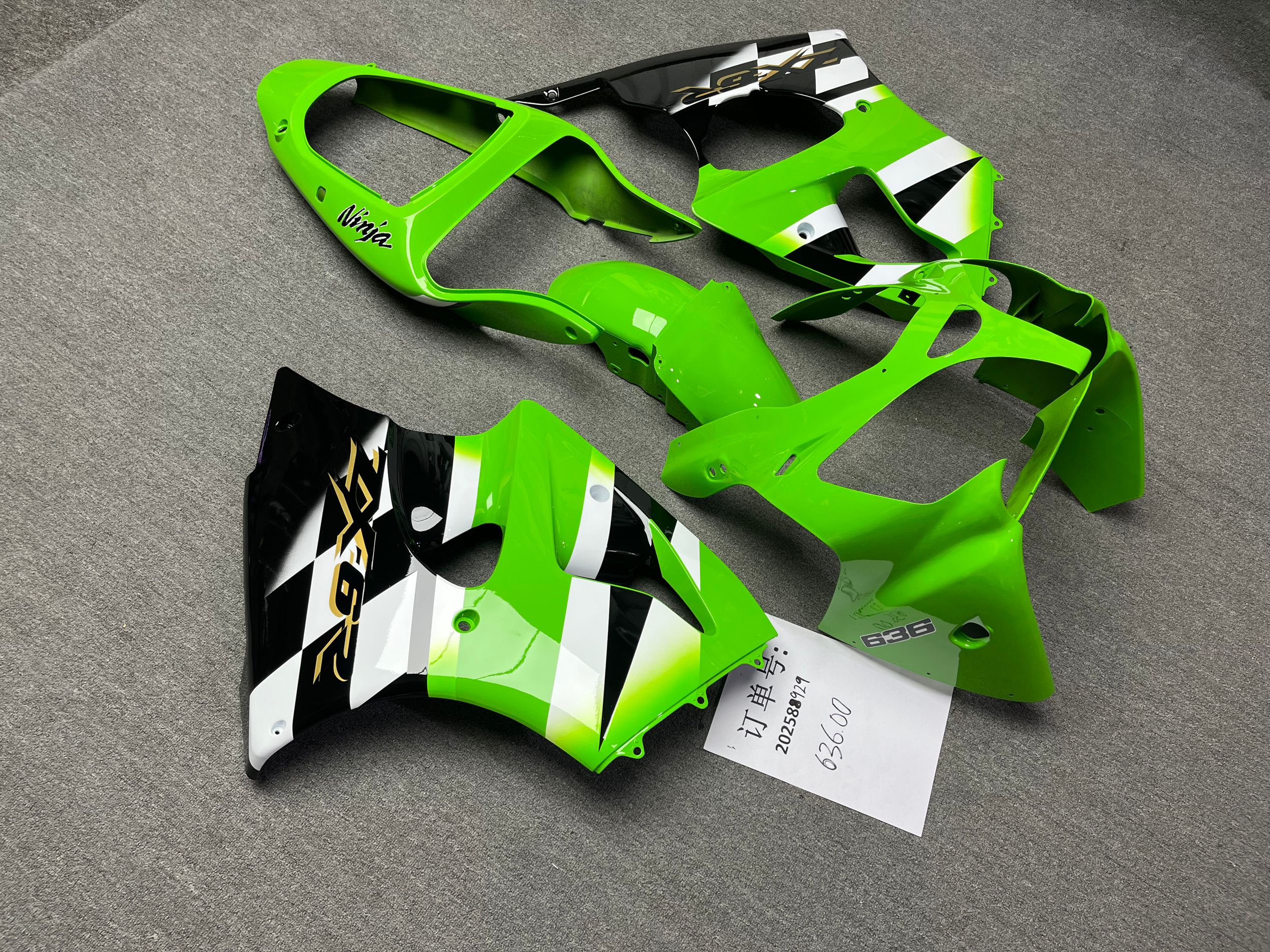 Fairings For Plastics Kawasaki ZX6R 636 Green ZX6R (2000-2002) - Image 3