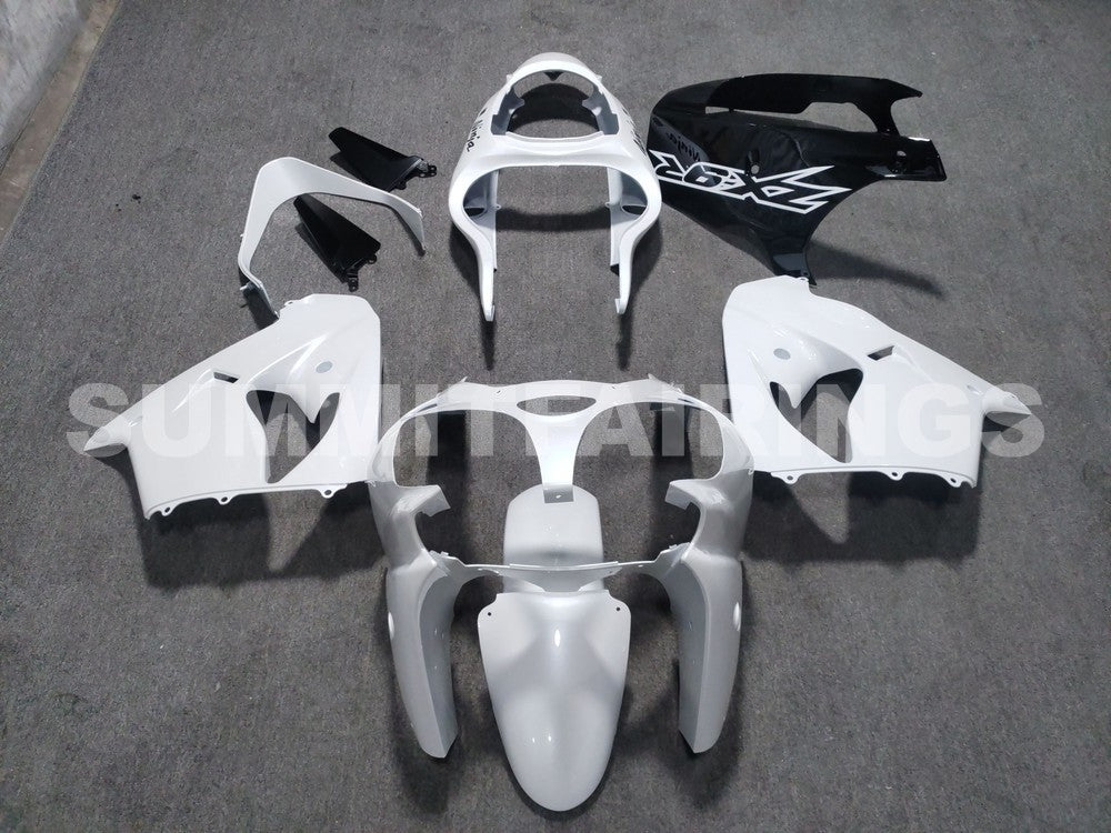 Kawasaki ZX9R 2000-2001 Pearl White & Glossy black – Summit Fairings