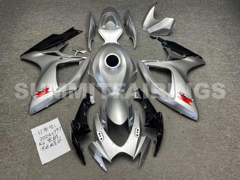 Suzuki İçin Kapağı | GSXR 600 750 (2006-2007) Gümüş Siyah