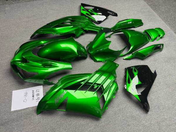 カービングセット✧︎ グリーン Fairings For Plastics Kawasaki ZX14R Ninja Green Flame (2012-2021
