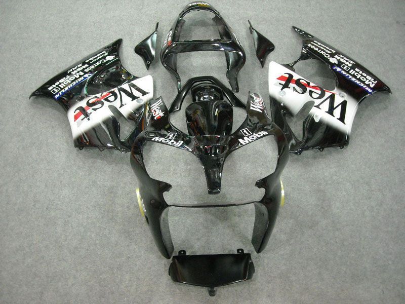 Verkleidungen für Kunststoffe Kawasaki ZX6R 636 Schwarz West (2000-2002)