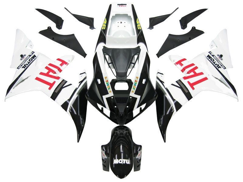 Fairings For Yamaha YZF-R1 Black White No.46 FIAT (2002-2003)