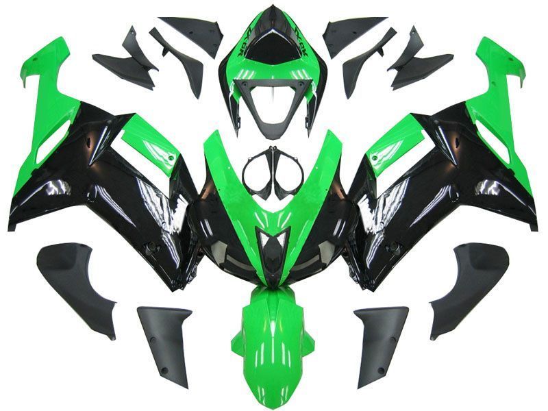 Fairings For Kawasaki ZX6R ZX636 Green Black Ninja ZX6R (2007-2008)