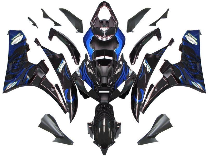 Fairings For Yamaha YZF-R6 Black & Blue Flame R6 (2006-2007)