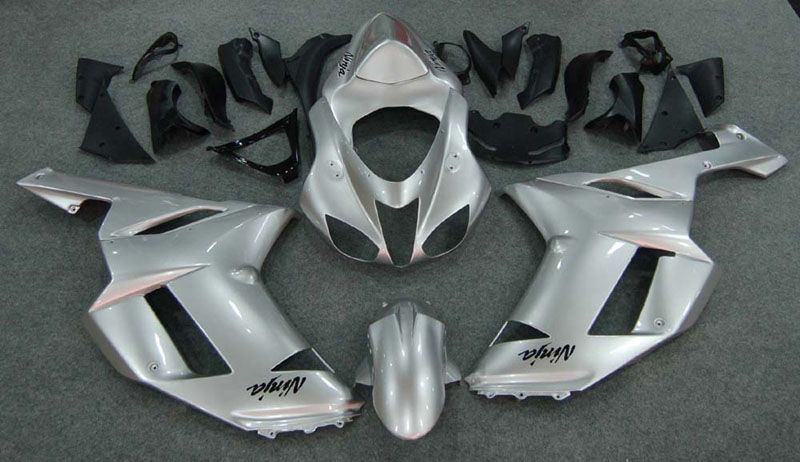 Fairings For Kawasaki ZX6R ZX636 Silver Ninja (2007-2008)