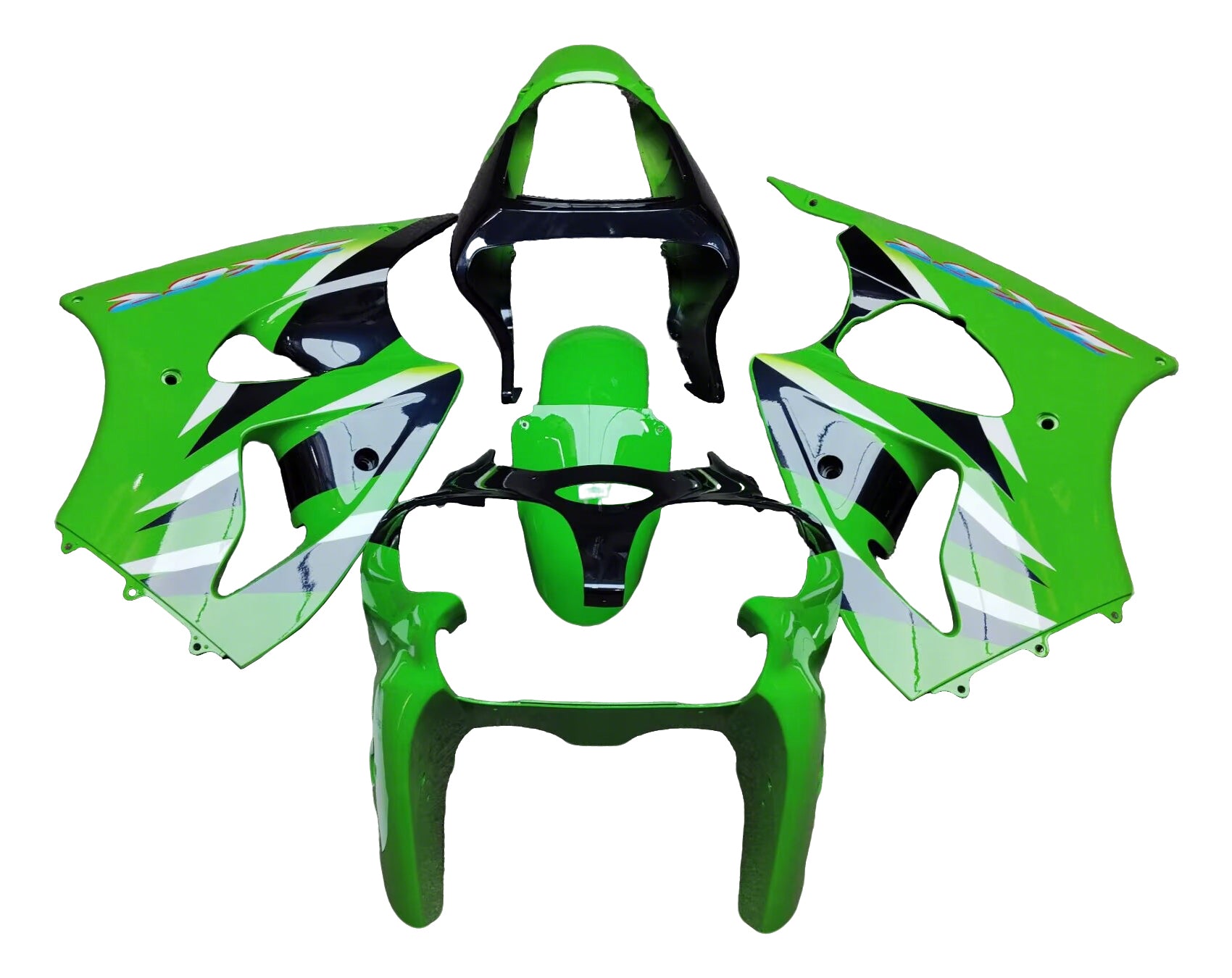 Fairings For Plastics Kawasaki ZX6R 636 Green Blue ZX6R (2000-2002