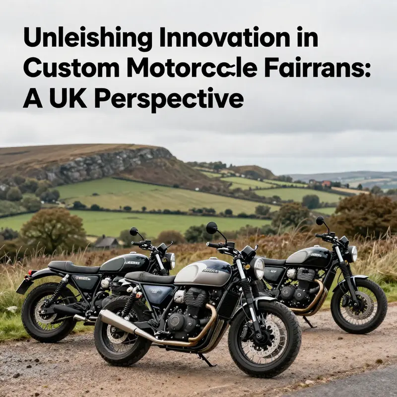 A group of custom motorcycles parked in a scenic UK landscape, showcasing the beauty and culture of motorcycling.