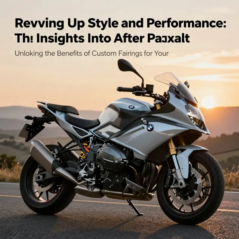 A breathtaking BMW motorcycle featuring vibrant aftermarket fairings, set against a beautiful sunrise on an open road.