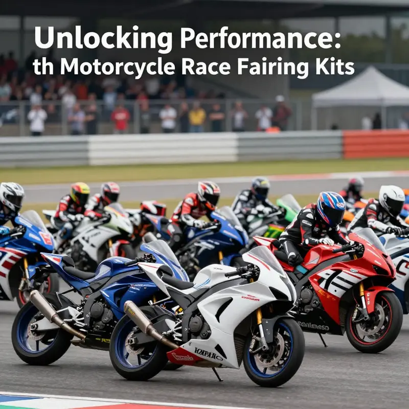 Motorcycles equipped with race fairing kits on a racetrack.