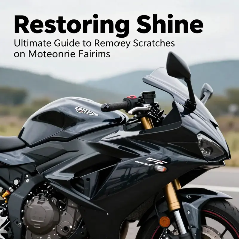 A motorcycle with a flawless fairing displayed in a scenic environment, emphasizing the importance of maintenance.