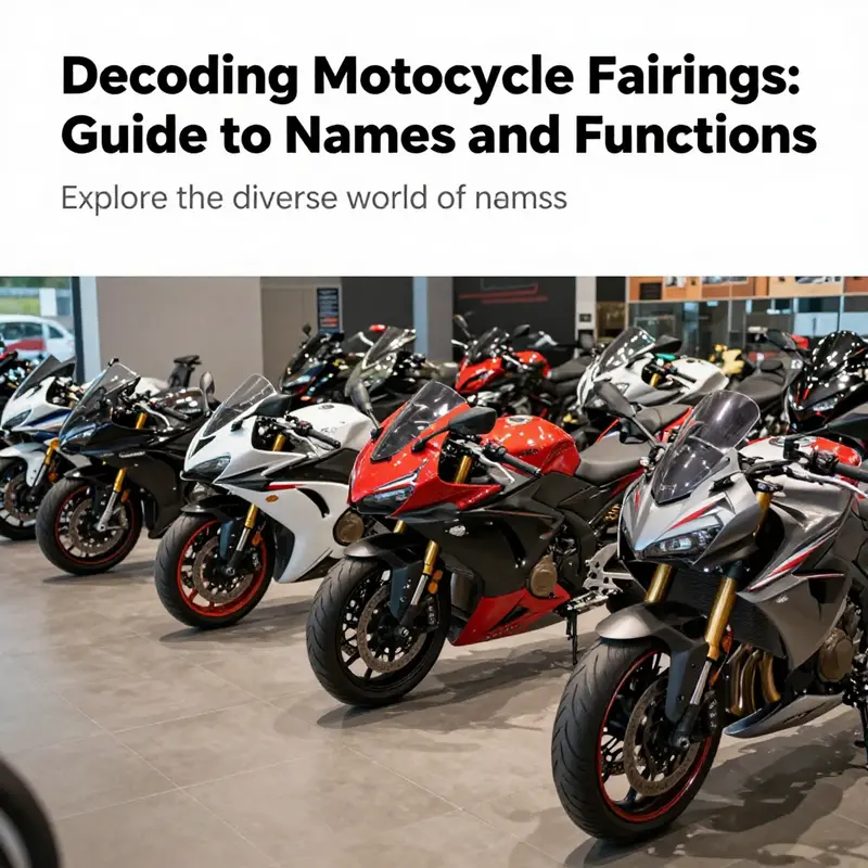 Image of a motorcycle showroom filled with various models featuring distinct types of fairings.