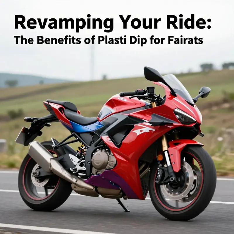 A motorcycle with Plasti Dip-coated fairings speeding down a picturesque road, illustrating the coating's vibrant finish.