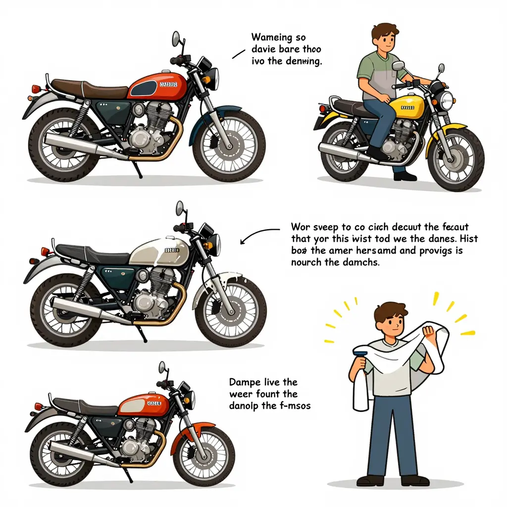 Steps to wash a motorcycle