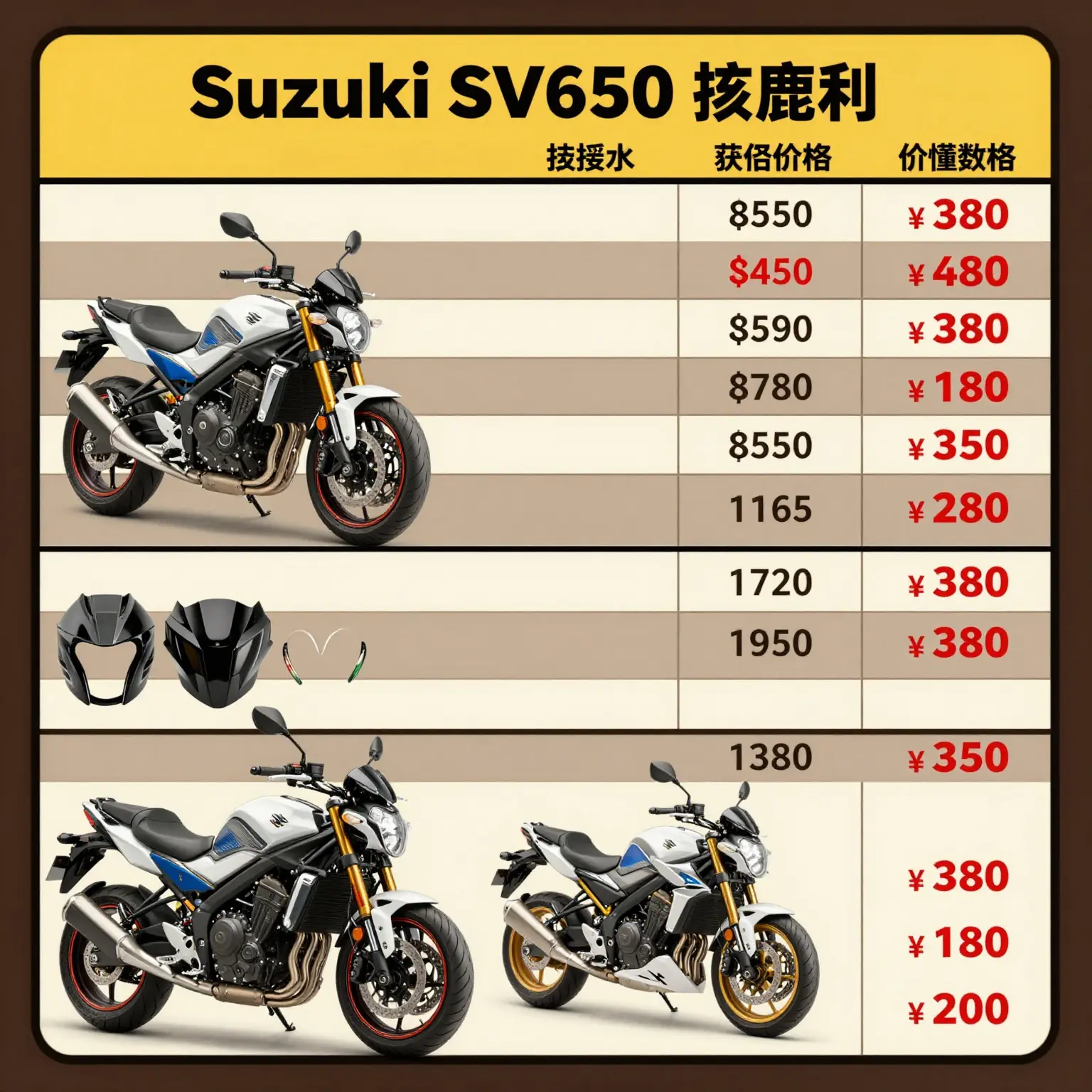 Customization Options for Suzuki SV650