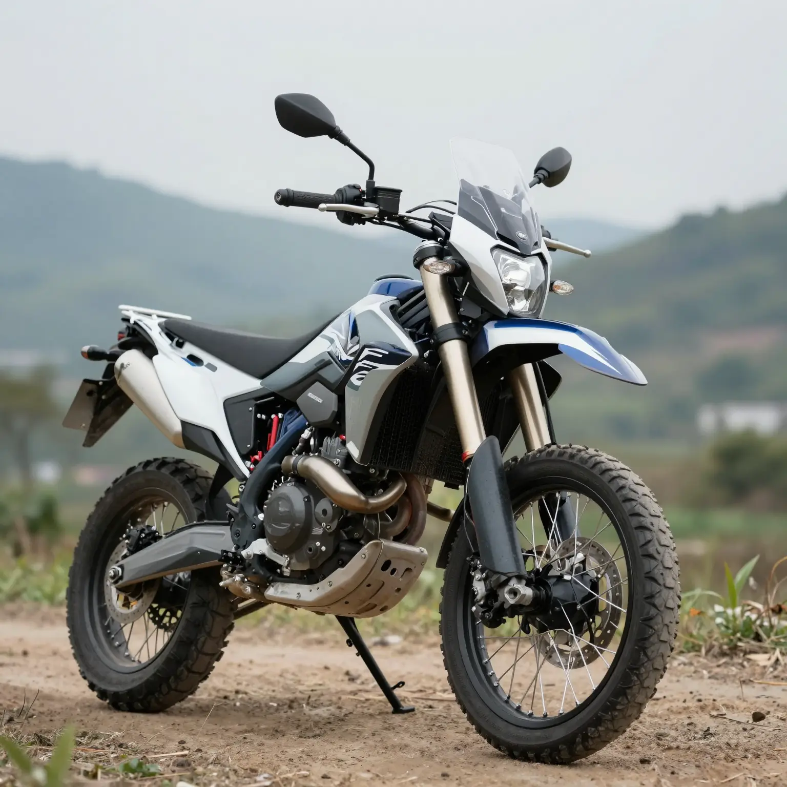 Dual Sport Motorcycle with Aftermarket Fairing