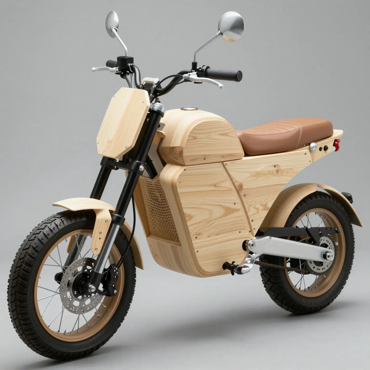 Handmade Electric Motorcycle with Balsa Fairing