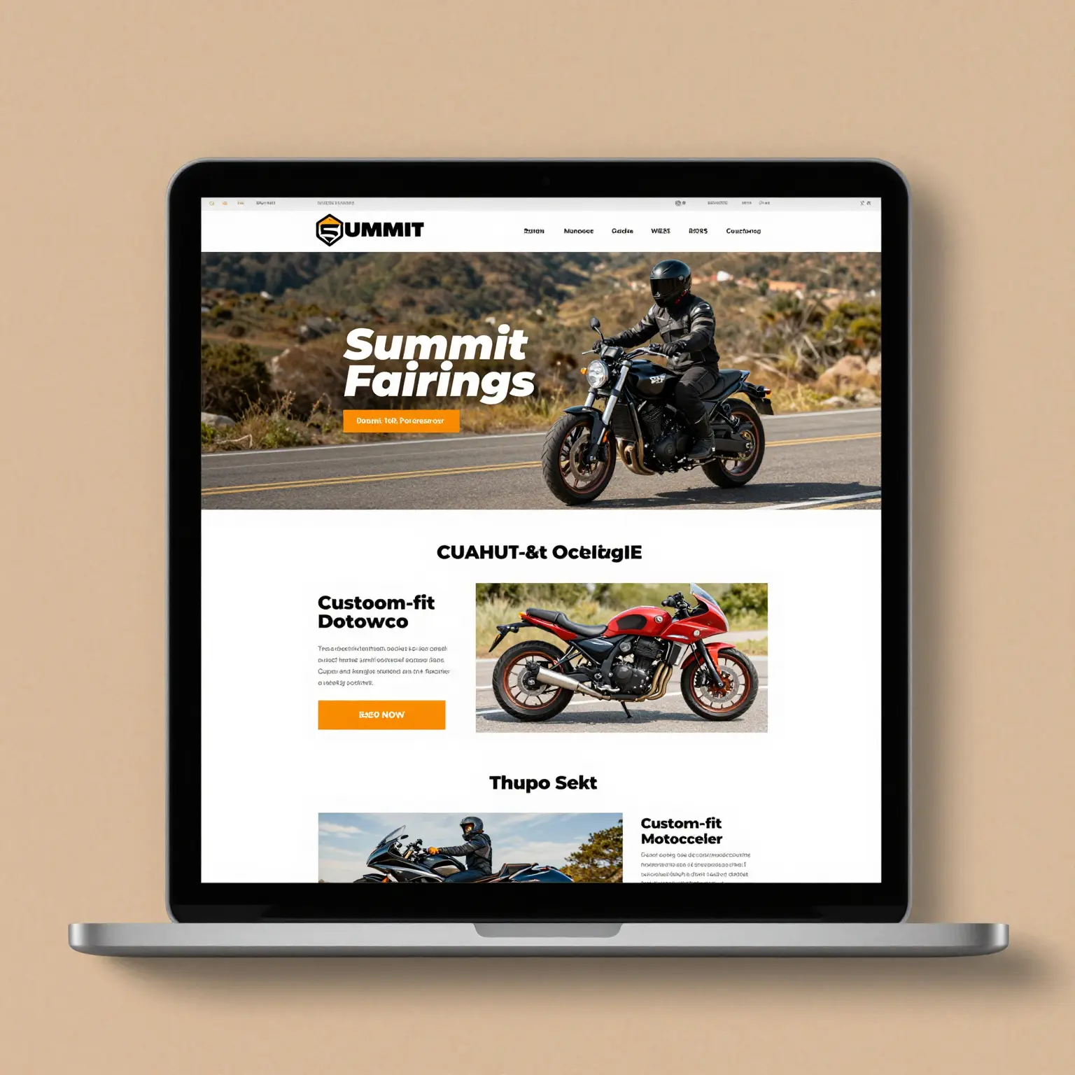 Vibrant call-to-action encouraging exploration of custom-fit motorcycle options