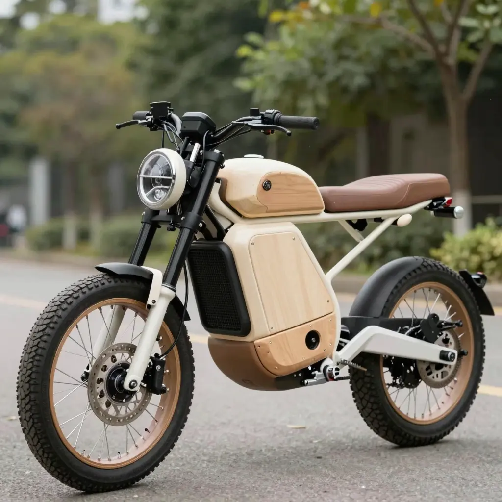 Custom-fit electric motorcycle with balsa fairing
