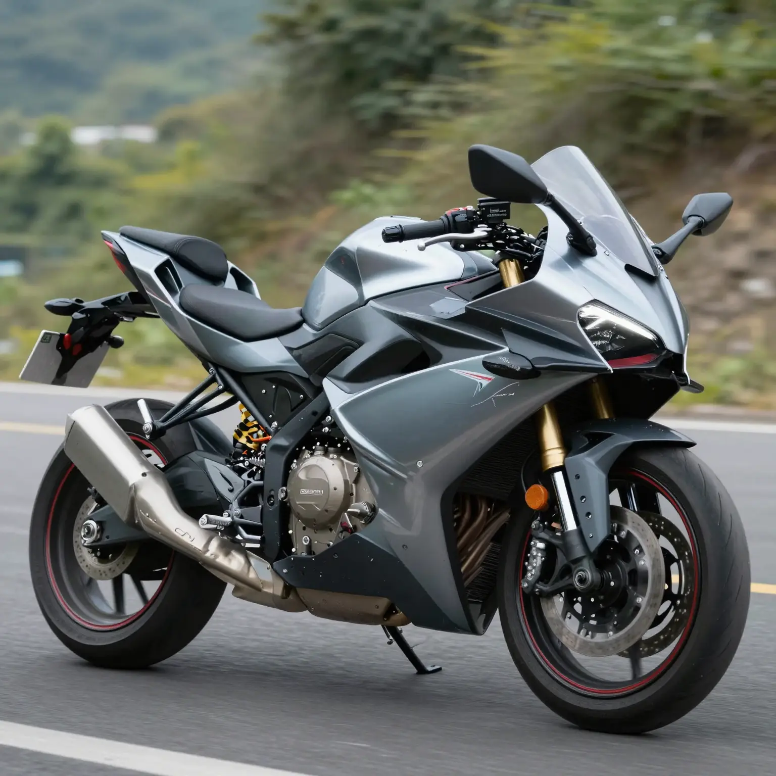 A motorcycle with fairings, showcasing its streamlined design