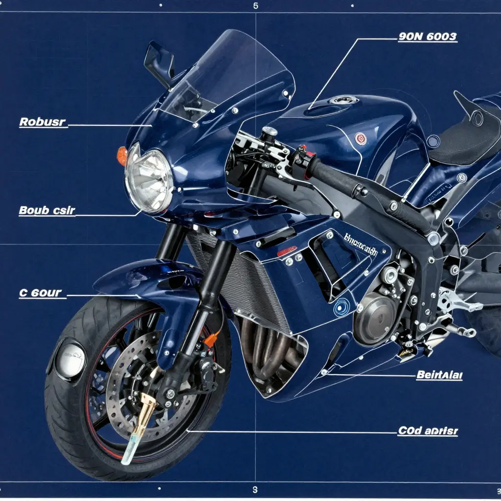 Exploded technical diagram of the CBR 600 F3 front end showing the cowl stay, headlight housing, meter bracket, upper cowl and ram air ducts with rubber grommets