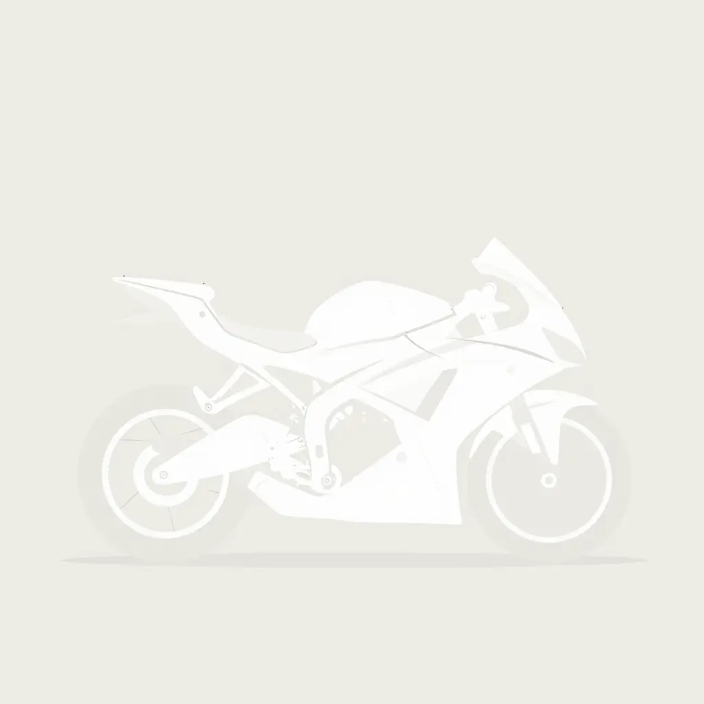 2D flat vector schematic of a generic sportbike side profile divided into separate fairing zones, with small dots marking bolt and tab fastening positions